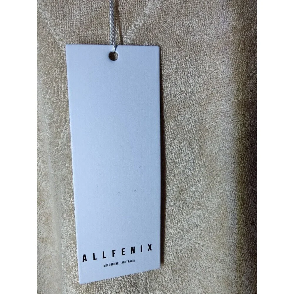 Allfenix Terry Towel Oatmeal‎ Pullover Casual Sweater Dolman Sleeve L NWT